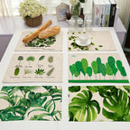Green Leaf Linen Placemats – Set of 4