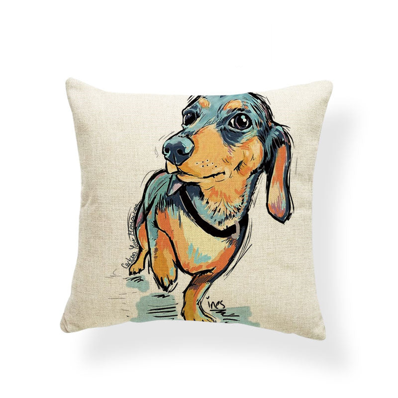 Watercolour Dog Breed Cushion Cover – 45 x 45 cm – image 4