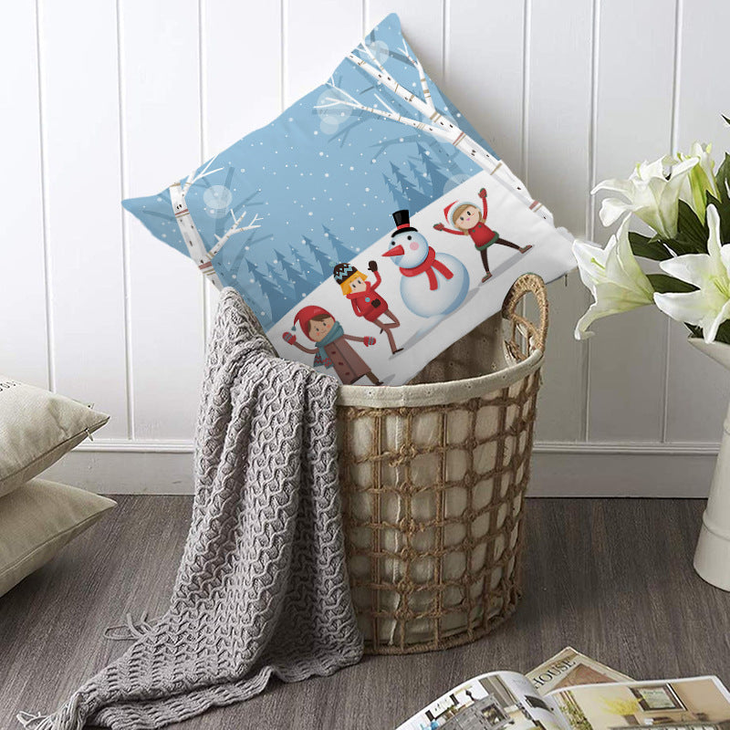 Super Soft Santa & Snowman Christmas Cushion Cover (45 x 45 cm)