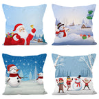 Super Soft Santa & Snowman Christmas Cushion Cover (45 x 45 cm)