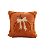 Plush Pumpkin Bow Cushion Cover Set