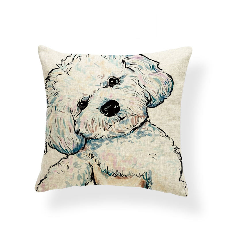 Watercolour Dog Breed Cushion Cover – 45 x 45 cm – image 2