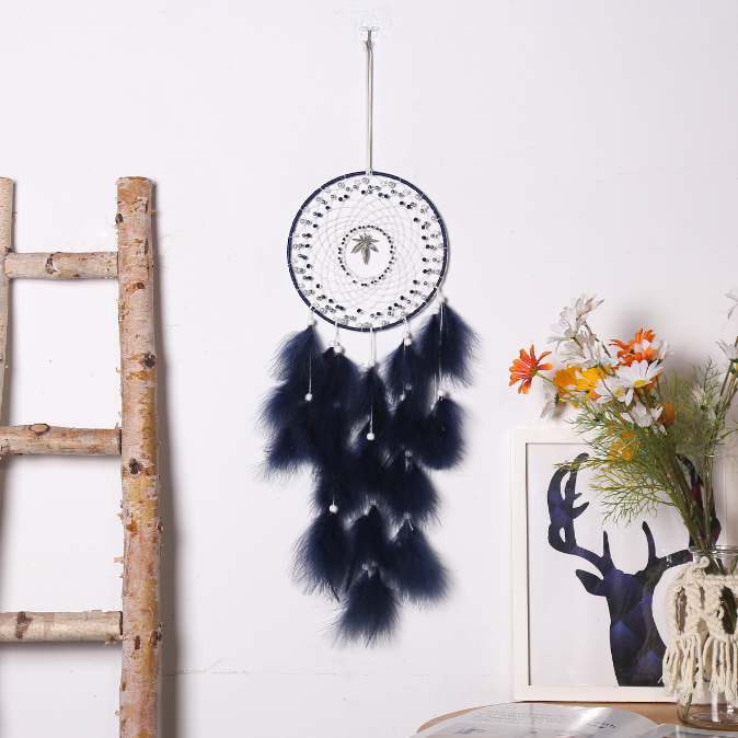 Navy Feather Dream Catcher – image 3