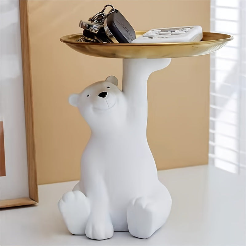 Polar Bear Key Tray – Resin Hallway Ornament & Catch-All