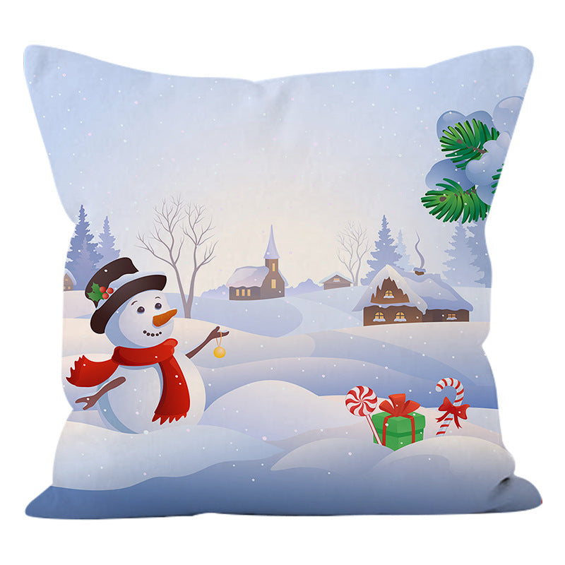 Super Soft Santa & Snowman Christmas Cushion Cover (45 x 45 cm)