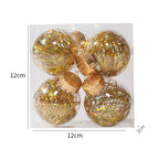 Tinsel-Filled Clear Christmas Baubles – Box of 4 – image 6