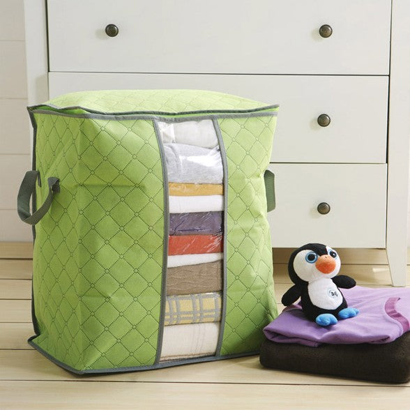 Bamboo Charcoal Clothes Storage Bag – Tall – Green
