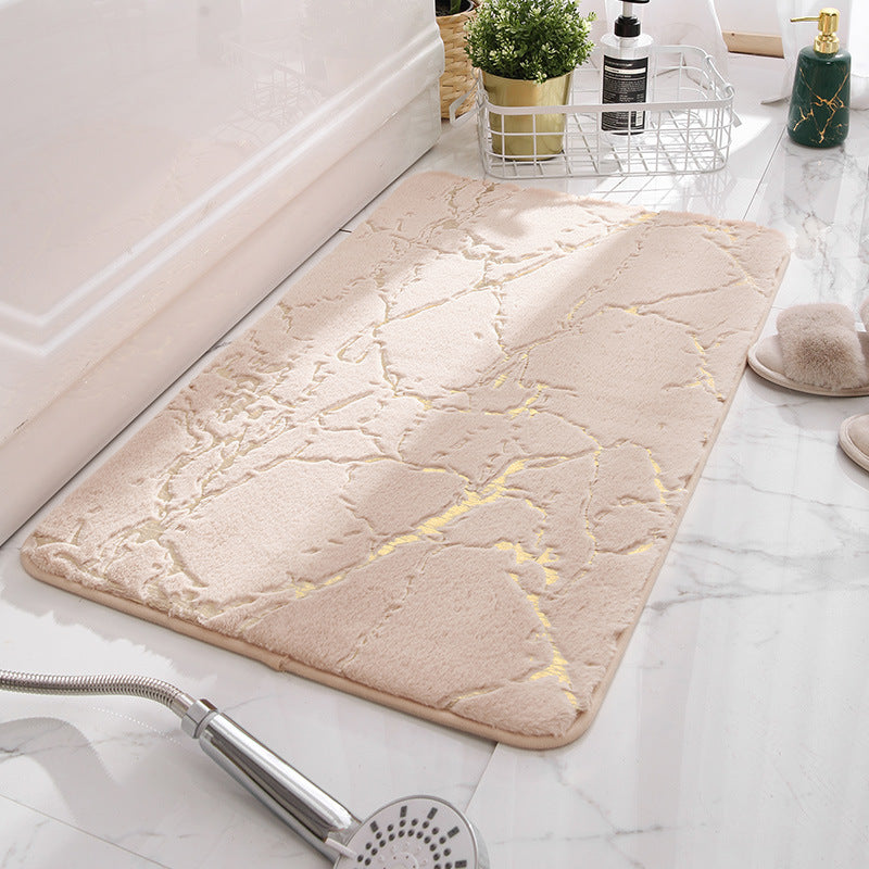 Gold Marble Plush Bath Mat – Soft, Absorbent & Non-Slip