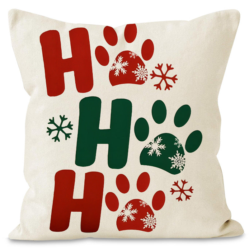 Pet Lover's Christmas Cushion Cover – Santa Paws & Meowy Catmas (45 x 45 cm)