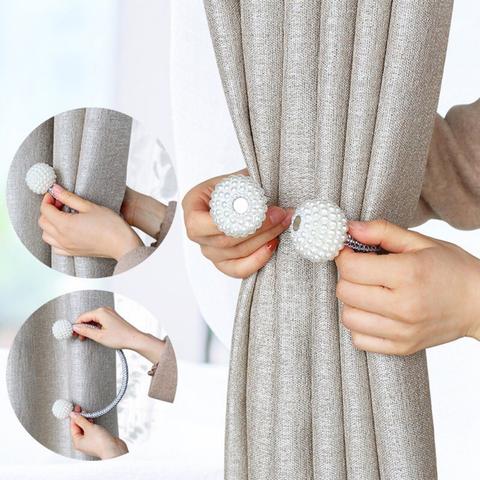 Pearl Bead Magnetic Curtain Tiebacks – Pair