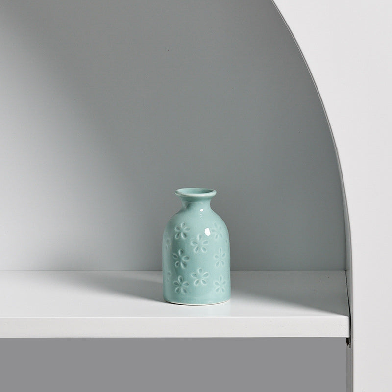 Mini Embossed Ceramic Bud Vase