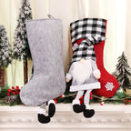Gnome Christmas Stocking – Plaid Hat Hanging Gift Bag (55 cm) – image 4