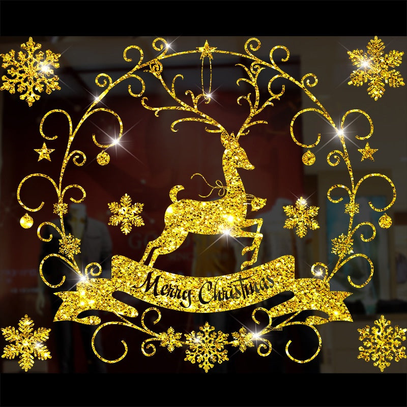 Gold Christmas Window Stickers