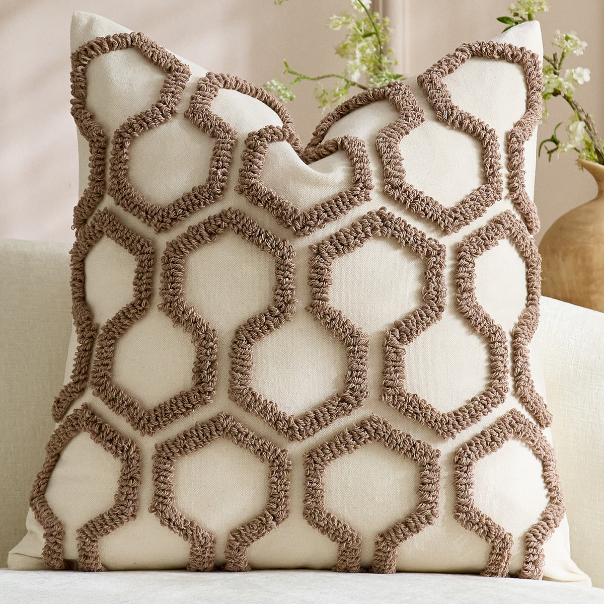 Textured Tufted Geometric Cushion Cover – 45 x 45 cm – image 11