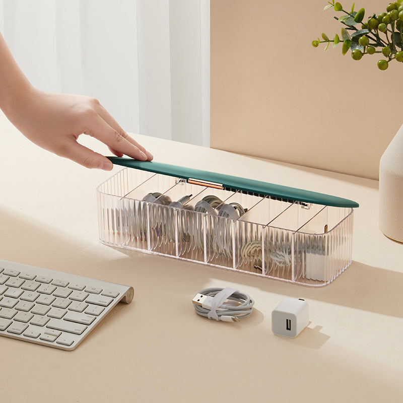 8-Compartment Cable Storage Box with Lid – image 3