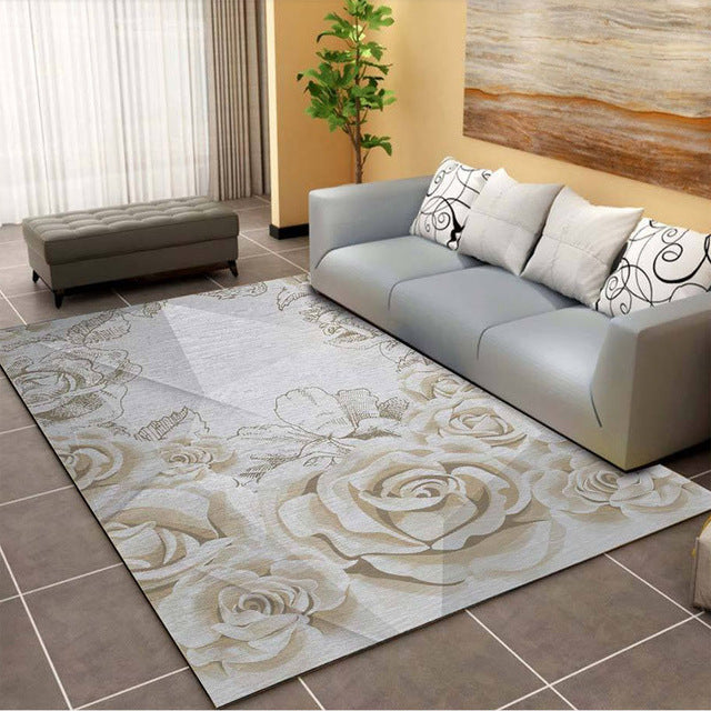 Abstract Flower Print Rug – Soft Non-Slip Area Rug
