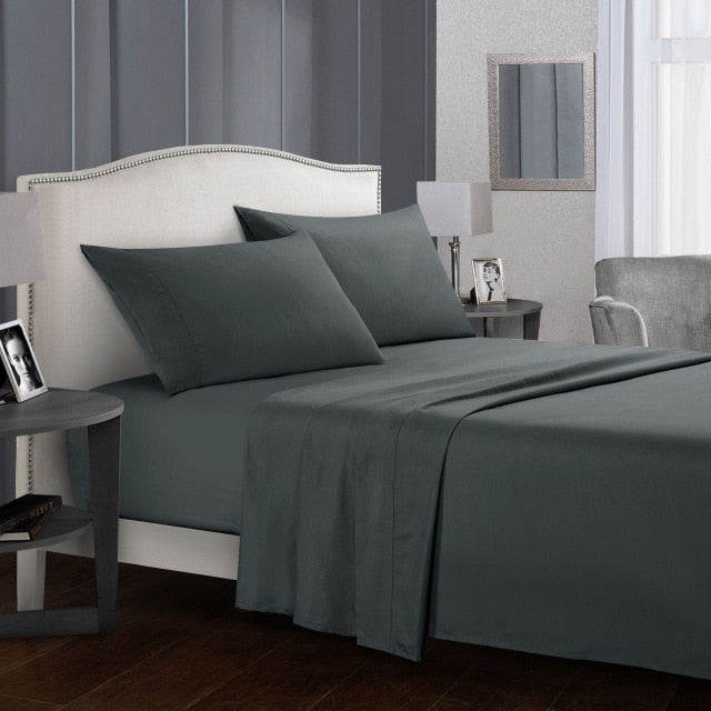 Plain Dyed Sheet Set – Fitted Sheet, Flat Sheet & Pillowcases