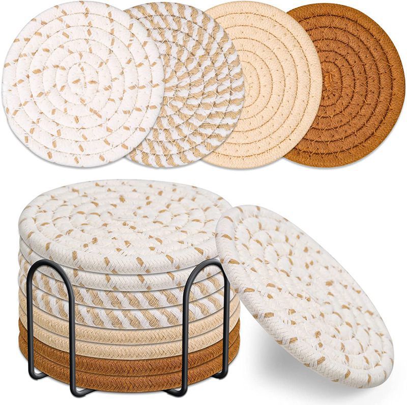 Woven Cotton Rope Placemat – Round Table Mat & Trivet (18 cm or 30 cm)