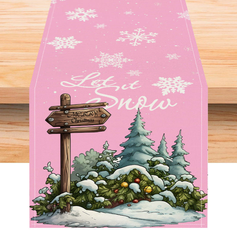 Christmas Tree & Snowflake Table Runner (33 x 183 cm)