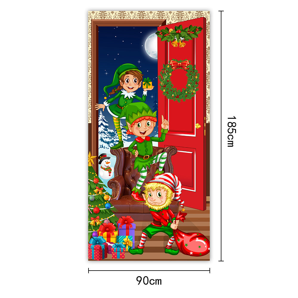 Santa & Puppies Christmas Door Banner (185 x 90 cm)