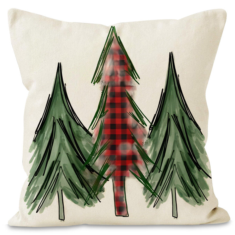 Christmas Tree Print Cushion Cover (45 x 45 cm)