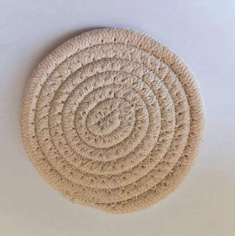 Woven Cotton Rope Placemat – Round Table Mat & Trivet (18 cm or 30 cm)