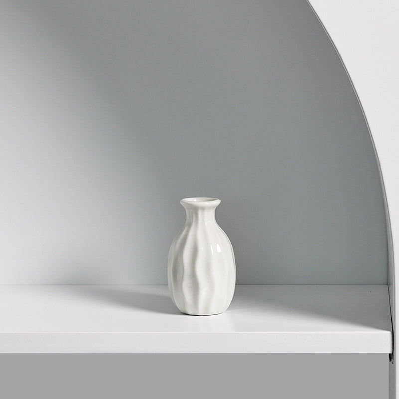 Mini Ribbed Ceramic Bud Vase