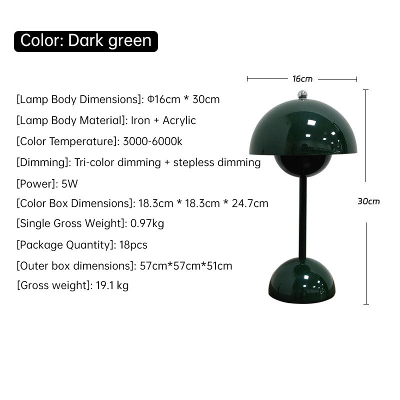 Rechargeable Mushroom Touch Table Lamp – image 3
