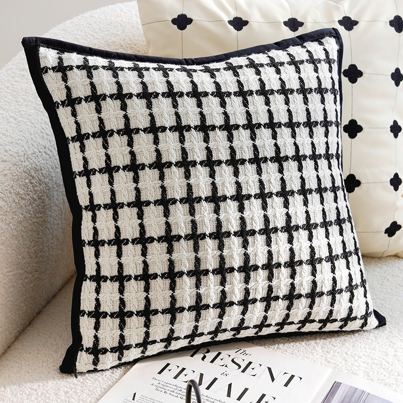 Modern Chenille Cushion Cover – Houndstooth Check – 45 x 45cm