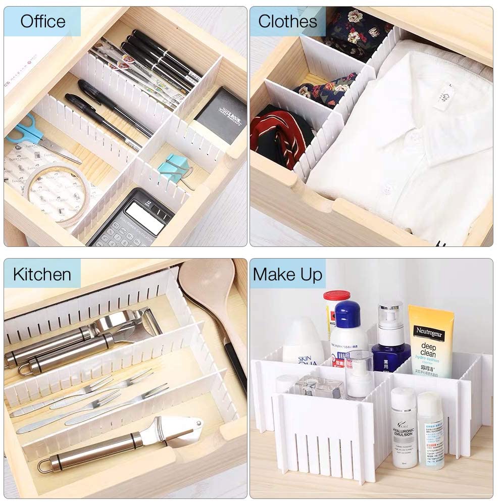 4-Piece Adjustable Drawer Divider Organiser – image 2