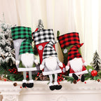 Gnome Christmas Stocking – Plaid Hat Hanging Gift Bag (55 cm) – image 2