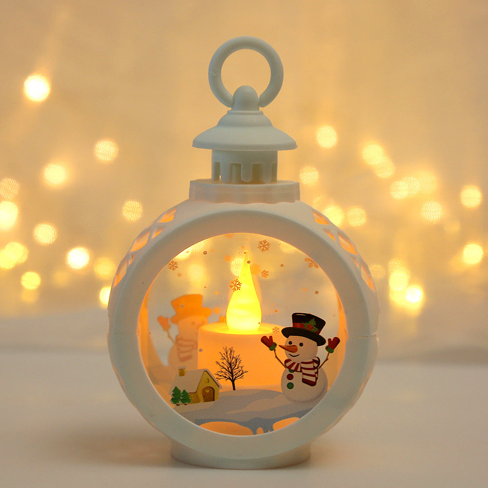 LED Christmas Scene Lantern – Round