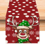 Cartoon Reindeer Polka Dot Christmas Table Runner (33 x 183 cm) – image 6