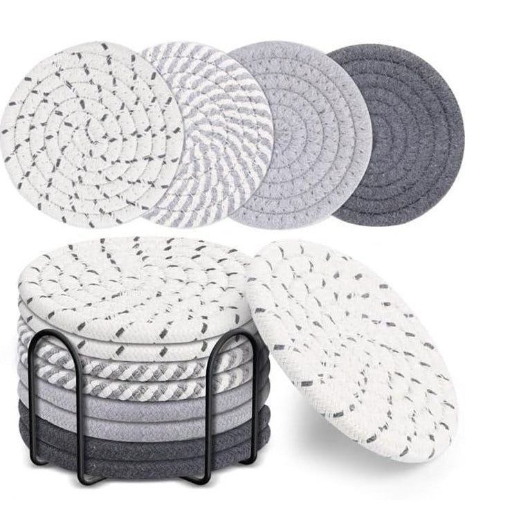 Woven Cotton Rope Placemat – Round Table Mat & Trivet (18 cm or 30 cm)