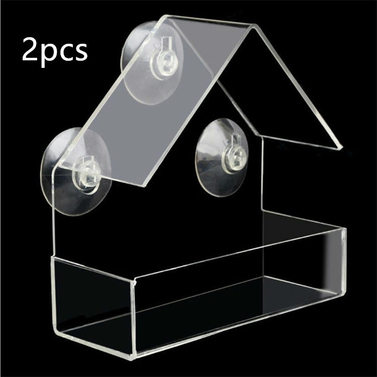 Clear window bird feeder pack of 2