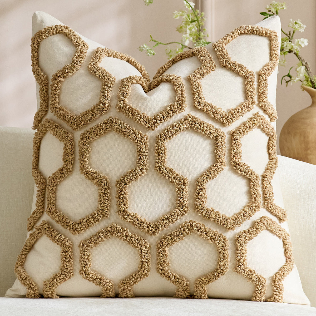 Textured Tufted Geometric Cushion Cover – 45 x 45 cm – image 8