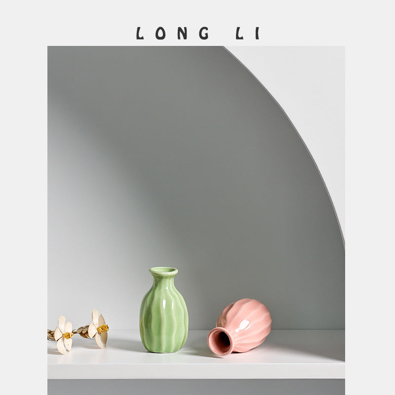 Mini Ribbed Ceramic Bud Vase