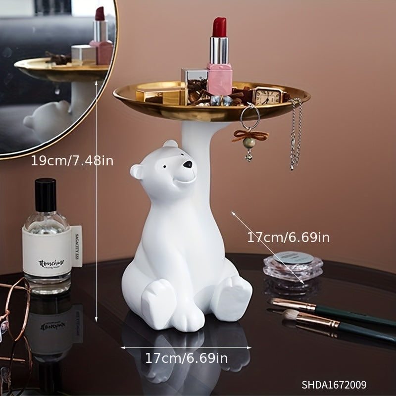 Polar Bear Key Tray – Resin Hallway Ornament & Catch-All