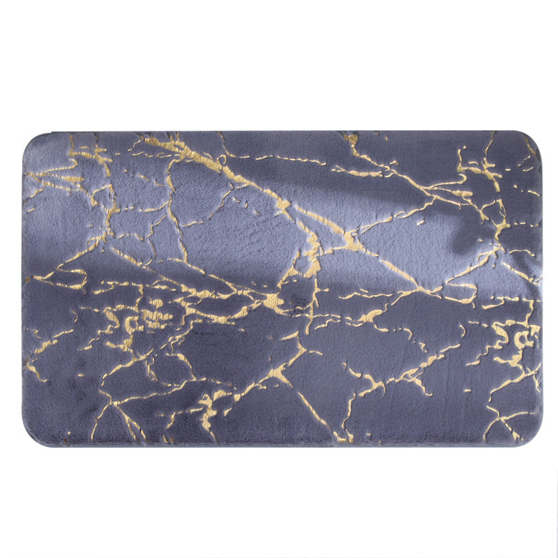 Gold Marble Plush Bath Mat – Soft, Absorbent & Non-Slip