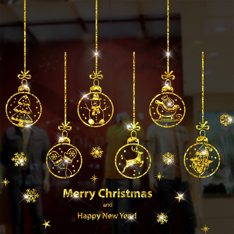 Gold Christmas Window Stickers – Bauble Characters