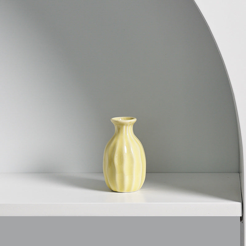 Mini Ribbed Ceramic Bud Vase