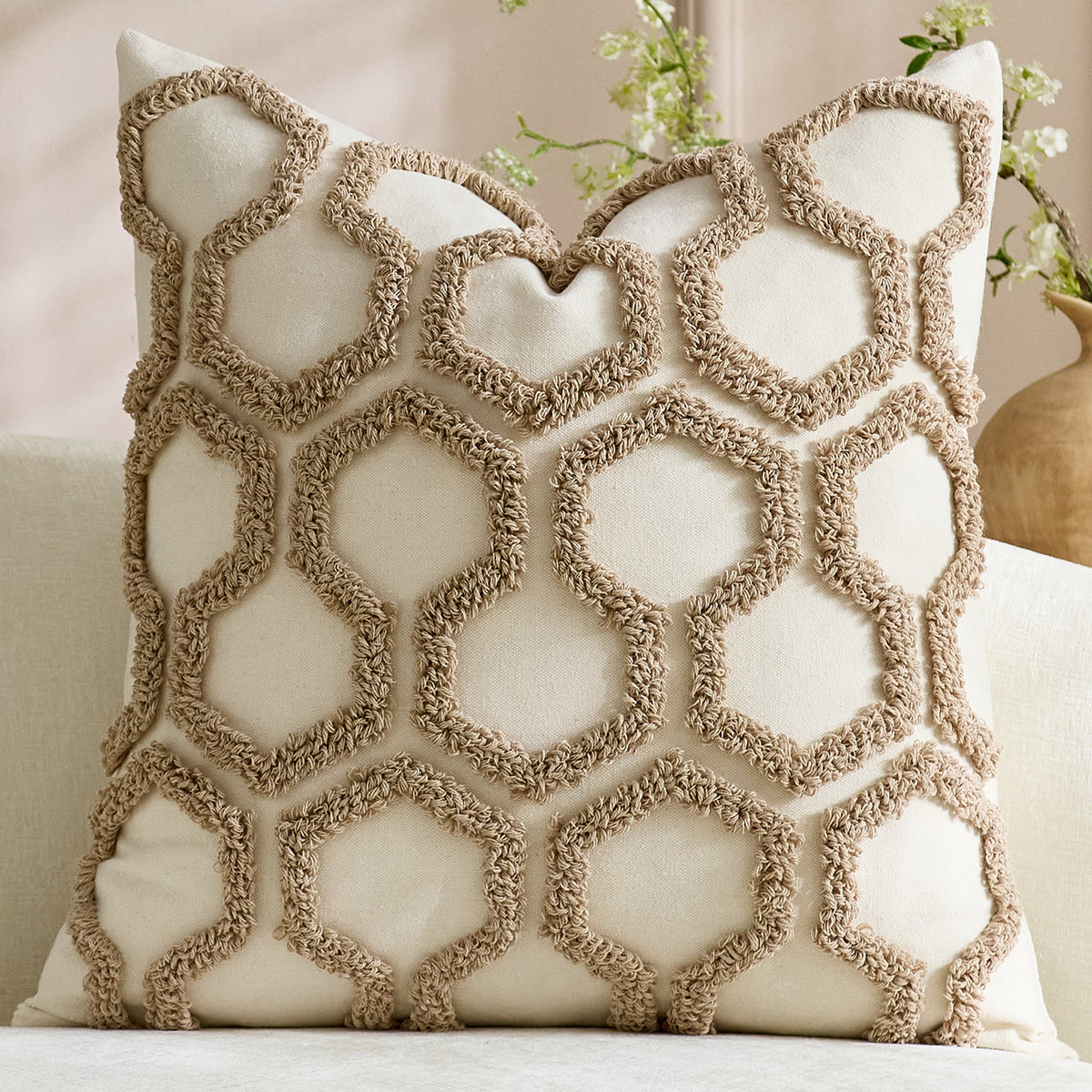 Textured Tufted Geometric Cushion Cover – 45 x 45 cm – image 9
