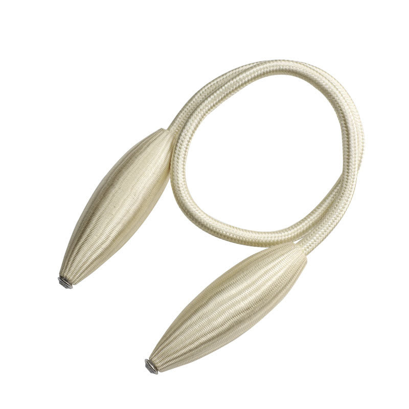 Twisted rope curtain tieback in beige