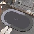 Quick-Dry Diatomite Bath Mat – Grey 'Love'