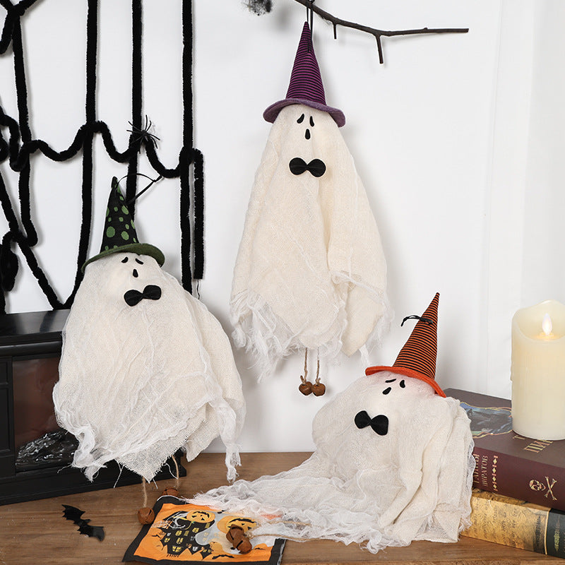 Hanging Witch Hat Ghost Decoration – image 3