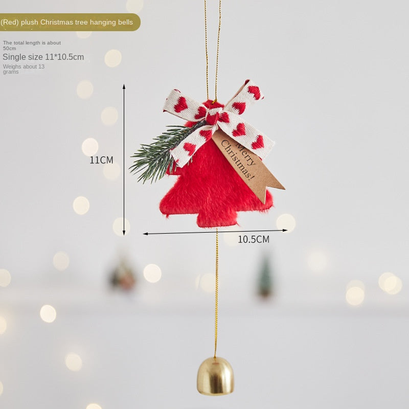 Plush Christmas Bell Decorations – Red