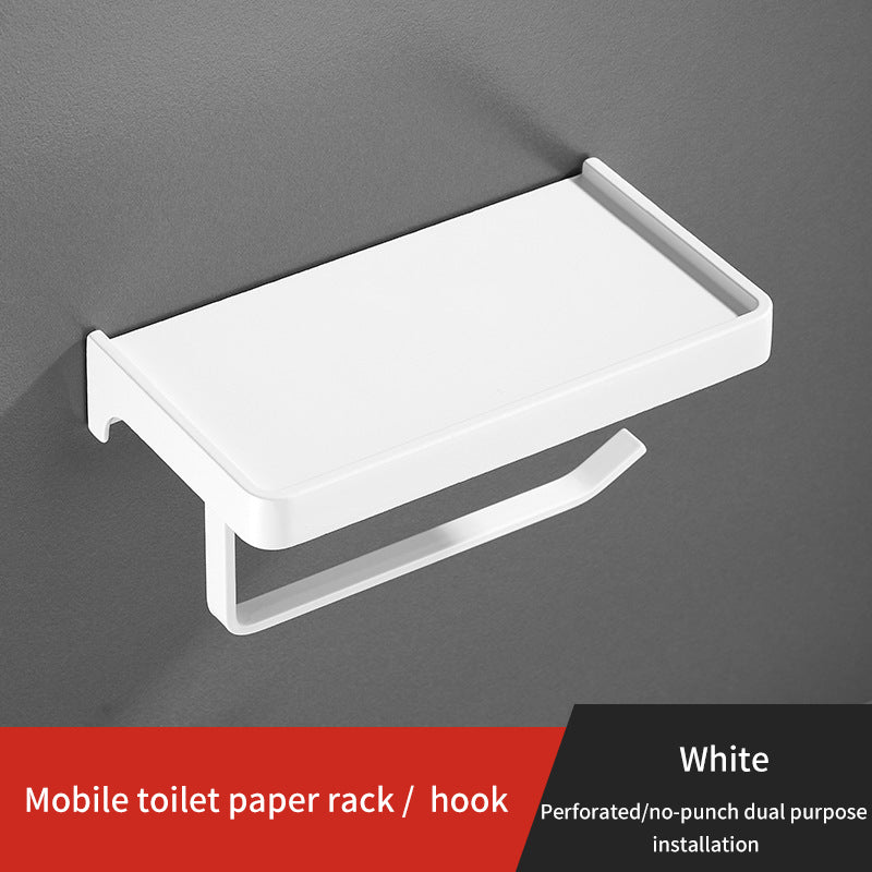 Wall-Mounted Toilet Roll Holder with Shelf – image 13