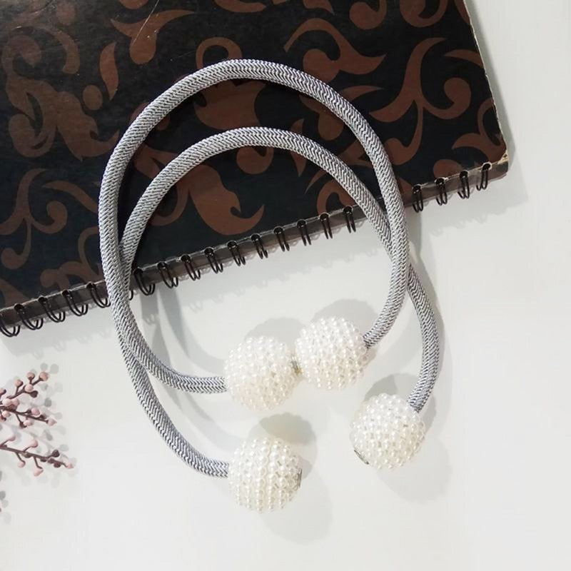 Pearl Bead Magnetic Curtain Tiebacks – Pair – image 3