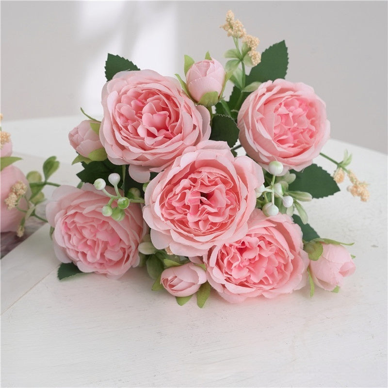 Artificial Peony Rose Bouquet – Light Pink