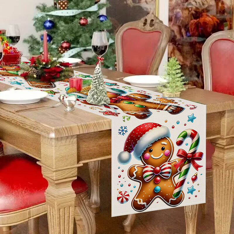 Gingerbread Man Christmas Table Runner (33 x 183 cm)
